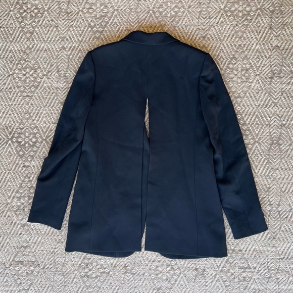 Theory Open Back Single Button Black Blazer Womens 8 Holiday Formal New Year - Picture 6 of 6